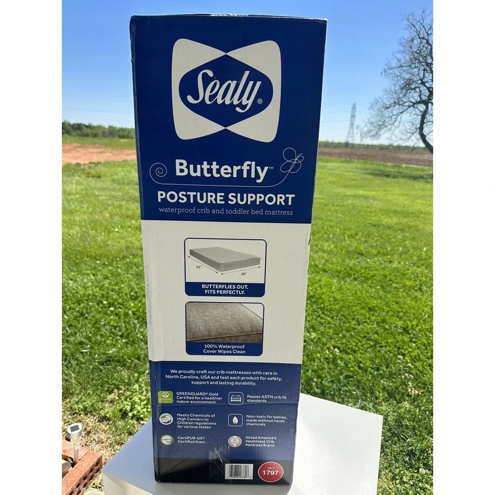 New Seals Butterfly Premium Firm‎ Crib Mattress And Toddler Mattress